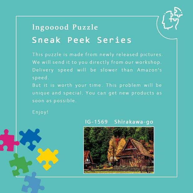 Ingooood-Jigsaw Puzzle 1000 Pieces-Sneak Peek Series-Shirakawa-go_IG-1569 Entertainment Toys for Adult Graduation or Birthday Gift Home Decor - Ingooood_US