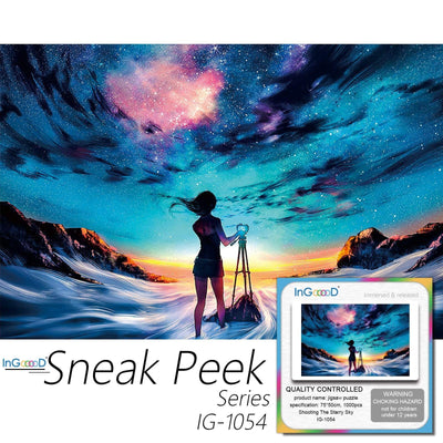 Ingooood-Jigsaw Puzzle 1000 Pieces-Sneak Peek Series-Shooting The Starry Sky_IG-1054 Entertainment Toys for Adult Special Graduation or Birthday Gift Home Decor - Ingooood