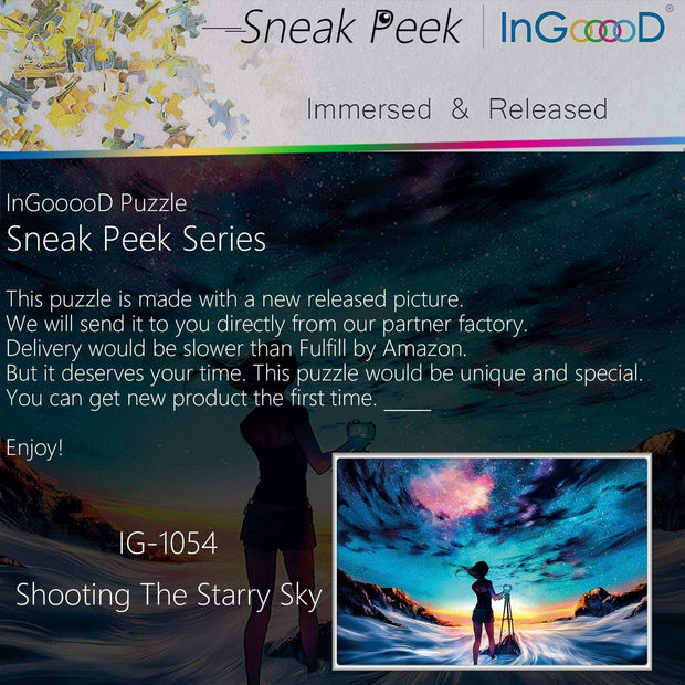 Ingooood-Jigsaw Puzzle 1000 Pieces-Sneak Peek Series-Shooting The Starry Sky_IG-1054 Entertainment Toys for Adult Special Graduation or Birthday Gift Home Decor - Ingooood