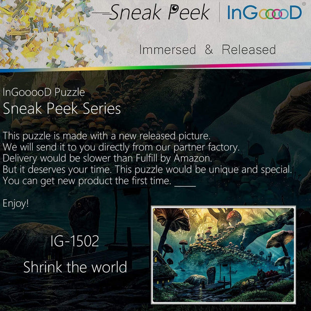 Ingooood-Jigsaw Puzzle 1000 Pieces-Sneak Peek Series-Shrink the world_IG-1502 Entertainment Toys for Adult Graduation or Birthday Gift Home Decor - Ingooood