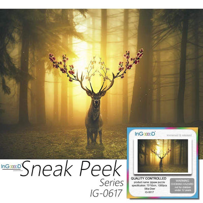 Ingooood- Jigsaw Puzzle 1000 Pieces- Sneak Peek Series-Sika Deer_IG-0617 Entertainment Toys for Adult Special Graduation or Birthday Gift Home Decor - Ingooood