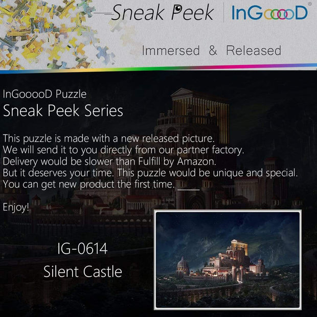 Ingooood- Jigsaw Puzzle 1000 Pieces- Sneak Peek Series- Silent Castle_IG-0614 Entertainment Toys for Graduation or Birthday Gift Home Decor - Ingooood