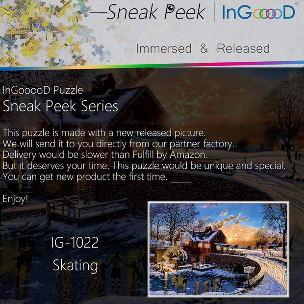 Ingooood-Jigsaw Puzzle 1000 Pieces-Sneak Peek Series-Skating_IG-1022 Entertainment Toys for Adult Special Graduation or Birthday Gift Home Decor - Ingooood