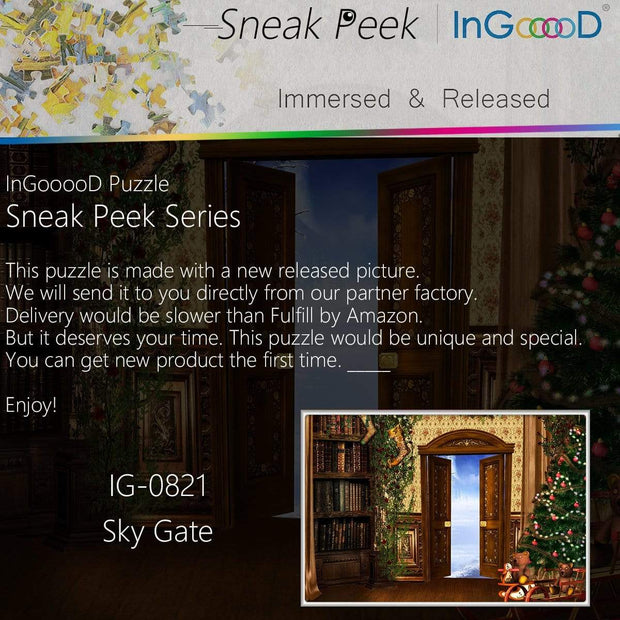 Ingooood- Jigsaw Puzzle 1000 Pieces- Sneak Peek Series- Sky Gate_IG-0821 Entertainment Toys for Adult Special Graduation or Birthday Gift Home Decor - Ingooood
