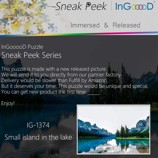 Ingooood-Jigsaw Puzzle 1000 Pieces-Sneak Peek Series-Small Island in The Lake_IG-1374 Entertainment Toys for Adult Special Graduation or Birthday Gift Home Decor - Ingooood