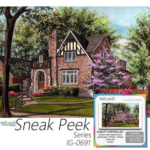 Ingooood- Jigsaw Puzzle 1000 Pieces- Sneak Peek Series-Small Villa_IG-0691 Entertainment Toys for Adult Special Graduation or Birthday Gift Home Decor - Ingooood