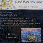 Ingooood-Jigsaw Puzzle 1000 Pieces-Sneak Peek Series-Snow Castle_IG-1363 Entertainment Toys for Adult Special Graduation or Birthday Gift Home Decor - Ingooood