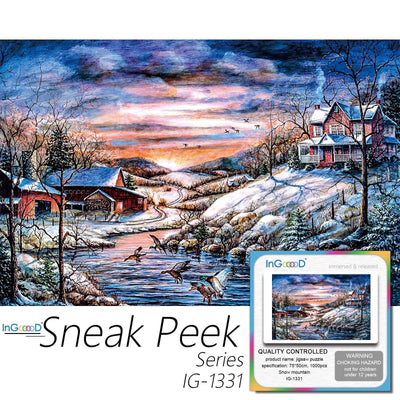 Ingooood-Jigsaw Puzzle 1000 Pieces-Sneak Peek Series-Snow Mountain_IG-1331 Entertainment Toys for Adult Special Graduation or Birthday Gift Home Decor - Ingooood