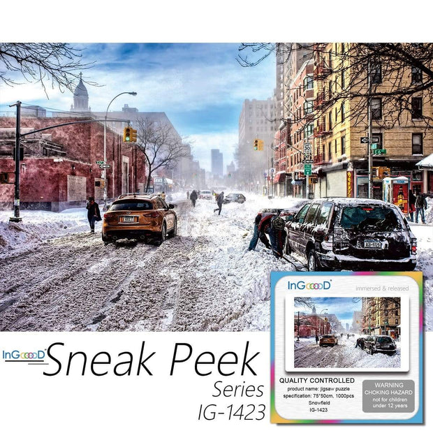 Ingooood-Jigsaw Puzzle 1000 Pieces-Sneak Peek Series-Snowfield_IG-1423 Entertainment Toys for Adult Special Graduation or Birthday Gift Home Decor - Ingooood