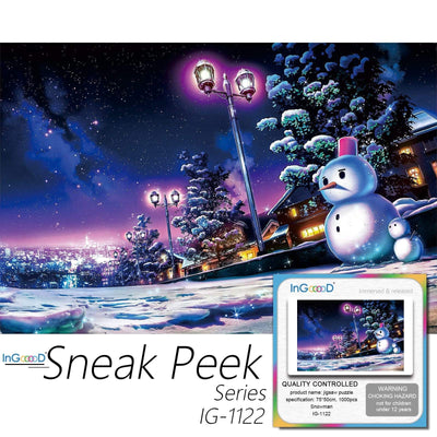 Ingooood-Jigsaw Puzzle 1000 Pieces-Sneak Peek Series-Snowman_IG-1122 Entertainment Toys for Adult Special Graduation or Birthday Gift Home Decor - Ingooood