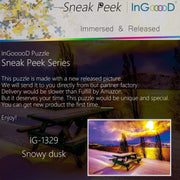 Ingooood-Jigsaw Puzzle 1000 Pieces-Sneak Peek Series-Snowy Dusk_IG-1329 Entertainment Toys for Adult Special Graduation or Birthday Gift Home Decor - Ingooood