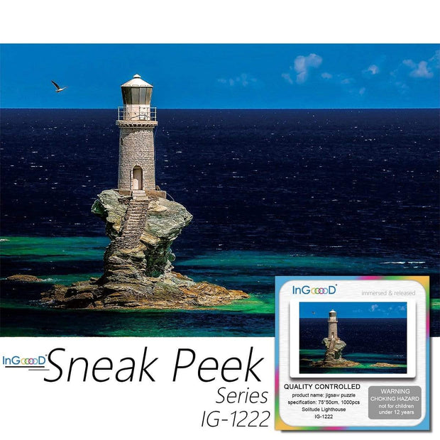 Ingooood-Jigsaw Puzzle 1000 Pieces-Sneak Peek Series-Solitude Lighthouse_IG-1222 Entertainment Toys for Adult Special Graduation or Birthday Gift Home Decor - Ingooood