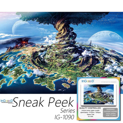Ingooood-Jigsaw Puzzle 1000 Pieces-Sneak Peek Series- Space Tree_IG-1090 Entertainment Toys for Adult Special Graduation or Birthday Gift Home Decor - Ingooood