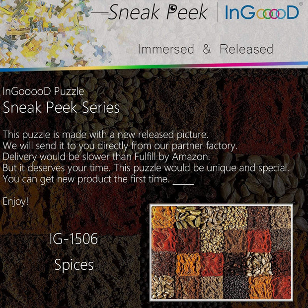 Ingooood-Jigsaw Puzzle 1000 Pieces-Sneak Peek Series-spices_IG-1506 Entertainment Toys for Adult Graduation or Birthday Gift Home Decor - Ingooood