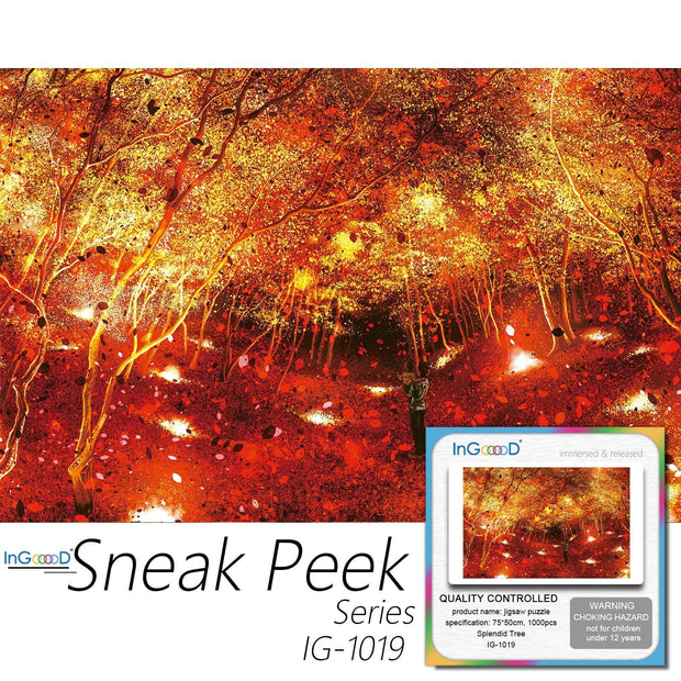Ingooood-Jigsaw Puzzle 1000 Pieces-Sneak Peek Series-Splendid Tree_IG-1019 Entertainment Toys for Adult Special Graduation or Birthday Gift Home Decor - Ingooood