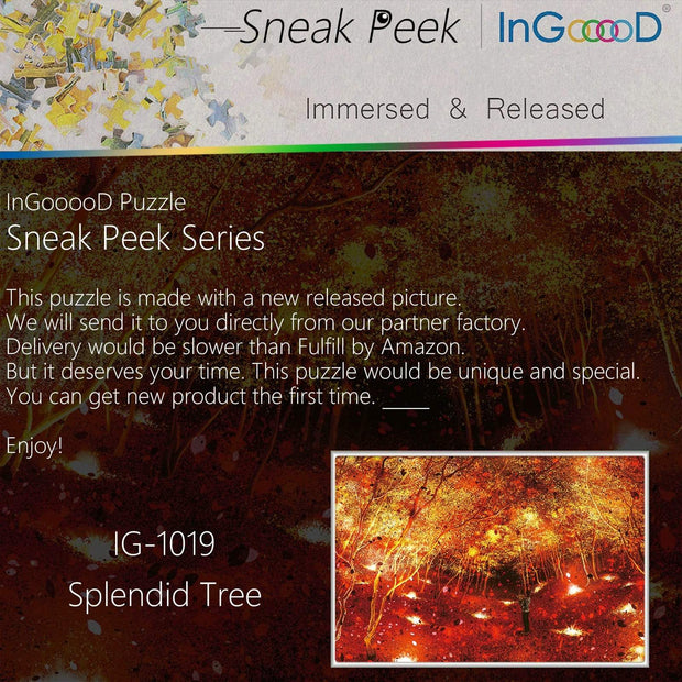 Ingooood-Jigsaw Puzzle 1000 Pieces-Sneak Peek Series-Splendid Tree_IG-1019 Entertainment Toys for Adult Special Graduation or Birthday Gift Home Decor - Ingooood