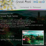 Ingooood-Jigsaw Puzzle 1000 Pieces-Sneak Peek Series-Spring Scenery of Jiangnan_IG-1259 Entertainment Toys for Adult Special Graduation or Birthday Gift Home Decor - Ingooood