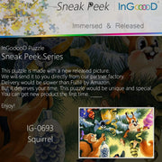 Ingooood- Jigsaw Puzzle 1000 Pieces- Sneak Peek Series-Squirrel_IG-0693 Entertainment Toys for Adult Special Graduation or Birthday Gift Home Decor - Ingooood