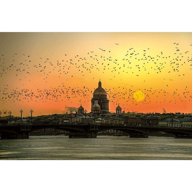 Ingooood-Jigsaw Puzzle 1000 Pieces-Sneak Peek Series-St. Petersburg at dusk_IG-1524 Entertainment Toys for Adult Graduation or Birthday Gift Home Decor - Ingooood