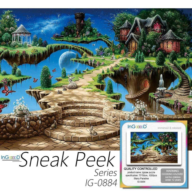 Ingooood- Jigsaw Puzzle 1000 Pieces- Sneak Peek Series- Starry Paradise_IG-0884 Entertainment Toys for Adult Graduation or Birthday Gift Home Decor - Ingooood