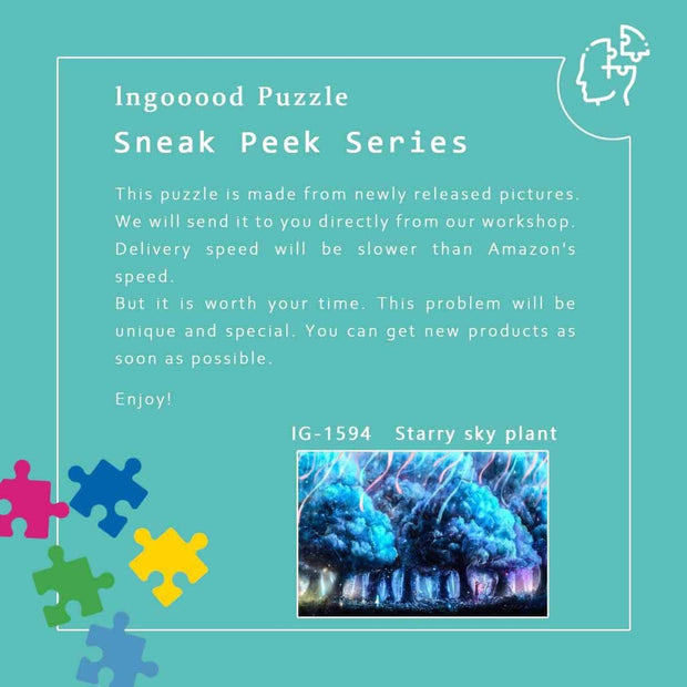 Ingooood-Jigsaw Puzzle 1000 Pieces-Sneak Peek Series-Starry sky plant_IG-1594 Entertainment Toys for Adult Graduation or Birthday Gift Home Decor - Ingooood_US