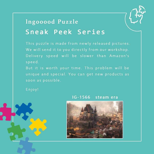 Ingooood-Jigsaw Puzzle 1000 Pieces-Sneak Peek Series-steam era_IG-1566 Entertainment Toys for Adult Graduation or Birthday Gift Home Decor - Ingooood_US