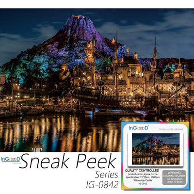 Ingooood- Jigsaw Puzzle 1000 Pieces- Sneak Peek Series-Steamship Castle_IG-0842 Entertainment Toys for Adult Graduation or Birthday Gift Home Decor - Ingooood