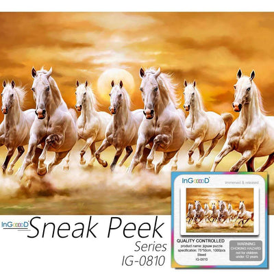 Ingooood- Jigsaw Puzzle 1000 Pieces- Sneak Peek Series-Steed_IG-0810 Entertainment Toys for Adult Special Graduation or Birthday Gift Home Decor - Ingooood