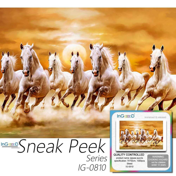 Ingooood- Jigsaw Puzzle 1000 Pieces- Sneak Peek Series-Steed_IG-0810 Entertainment Toys for Adult Special Graduation or Birthday Gift Home Decor - Ingooood