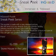 Ingooood-Jigsaw Puzzle 1000 Pieces-Sneak Peek Series-Stone House in The Lake_IG-1199 Entertainment Toys for Adult Special Graduation or Birthday Gift Home Decor - Ingooood