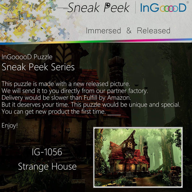 Ingooood-Jigsaw Puzzle 1000 Pieces-Sneak Peek Series-Strange House_IG-1056 Entertainment Toys for Adult Special Graduation or Birthday Gift Home Decor - Ingooood