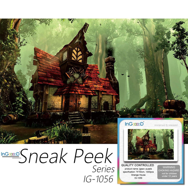 Ingooood-Jigsaw Puzzle 1000 Pieces-Sneak Peek Series-Strange House_IG-1056 Entertainment Toys for Adult Special Graduation or Birthday Gift Home Decor - Ingooood