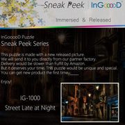 Ingooood-Jigsaw Puzzle 1000 Pieces-Sneak Peek Series-Street Late at Night_IG-1000 Entertainment Toys for Graduation or Birthday Gift Home Decor - Ingooood