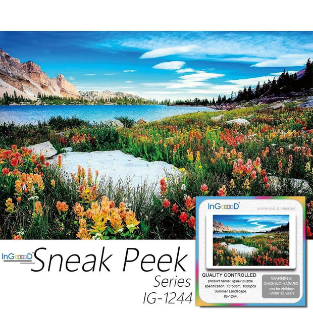 Ingooood-Jigsaw Puzzle 1000 Pieces-Sneak Peek Series-Summer Landscape_IG-1244 Entertainment Toys for Adult Special Graduation or Birthday Gift Home Decor - Ingooood