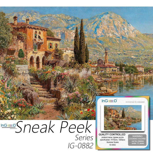 Ingooood-Jigsaw Puzzle 1000 Pieces-Sneak Peek Series- Summer Scene_IG-0882 Entertainment Toys for Adult Special Graduation or Birthday Gift Home Decor - Ingooood