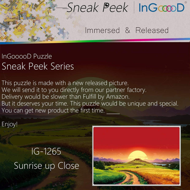 Ingooood-Jigsaw Puzzle 1000 Pieces-Sneak Peek Series-Sunrise up Close_IG-1265 Entertainment Toys for Adult Special Graduation or Birthday Gift Home Decor - Ingooood