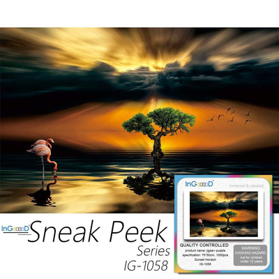 Ingooood-Jigsaw Puzzle 1000 Pieces-Sneak Peek Series-Sunset Horizon_IG-1058 Entertainment Toys for Adult Special Graduation or Birthday Gift Home Decor - Ingooood