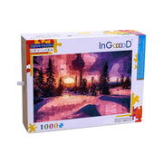 Ingooood-Jigsaw Puzzle 1000 Pieces-Sneak Peek Series-Sunset over the snow season_IG-1560 Entertainment Toys for Adult Graduation or Birthday Gift Home Decor - Ingooood_US