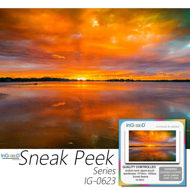 Ingooood- Jigsaw Puzzle 1000 Pieces- Sneak Peek Series-Sunset Swamp_IG-0623 Entertainment Toys for Graduation or Birthday Gift Home Decor - Ingooood