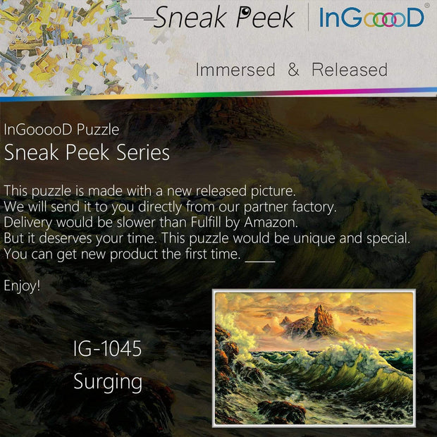 Ingooood-Jigsaw Puzzle 1000 Pieces-Sneak Peek Series-Surging_IG-1045 Entertainment Toys for Adult Special Graduation or Birthday Gift Home Decor - Ingooood
