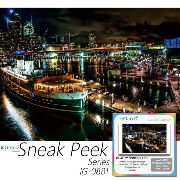 Ingooood-Jigsaw Puzzle 1000 Pieces-Sneak Peek Series-Sydney Harbour_IG-0881 Entertainment Toy for Adult Special Graduation or Birthday Gift Home Decor - Ingooood