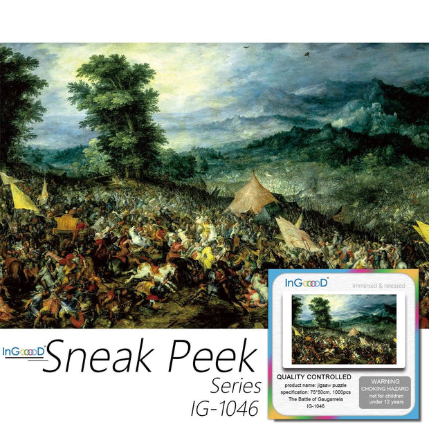 Ingooood-Jigsaw Puzzle 1000 Pieces-Sneak Peek Series-The Battle of Gaugamela_IG-1046 Entertainment Toys for Adult Special Graduation or Birthday Gift Home Decor - Ingooood