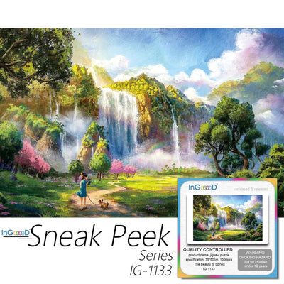 Ingooood-Jigsaw Puzzle 1000 Pieces-Sneak Peek Series- The Beauty of Spring_IG-1133 Entertainment Toys for Adult Graduation or Birthday Gift Home Decor - Ingooood