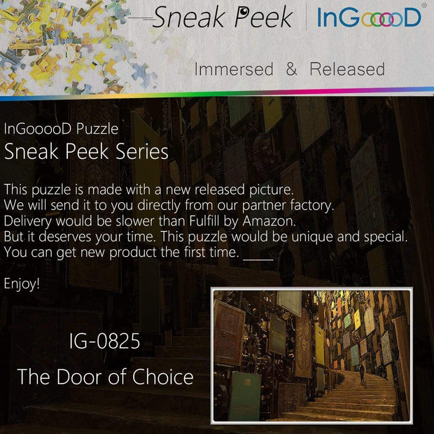 Ingooood- Jigsaw Puzzle 1000 Pieces- Sneak Peek Series-The Door of Choice_IG-0825 tertainment Toys for Adult Graduation or Birthday Gift Home Decor - Ingooood