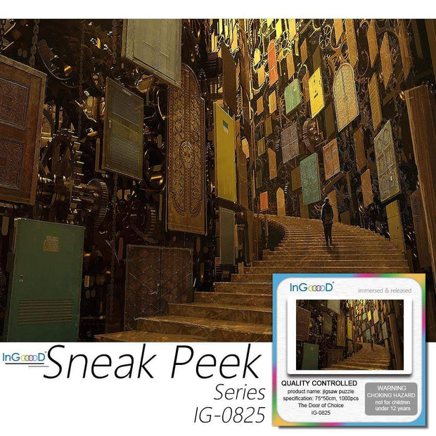Ingooood- Jigsaw Puzzle 1000 Pieces- Sneak Peek Series-The Door of Choice_IG-0825 tertainment Toys for Adult Graduation or Birthday Gift Home Decor - Ingooood