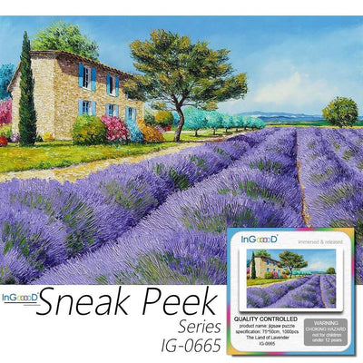 Ingooood-Jigsaw Puzzle 1000 Pieces- Sneak Peek Series-The Land of Lavender_IG-0665 Entertainment Toys for Adult Graduation or Birthday Gift Home Decor - Ingooood