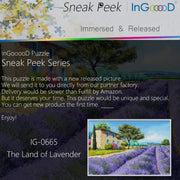 Ingooood-Jigsaw Puzzle 1000 Pieces- Sneak Peek Series-The Land of Lavender_IG-0665 Entertainment Toys for Adult Graduation or Birthday Gift Home Decor - Ingooood
