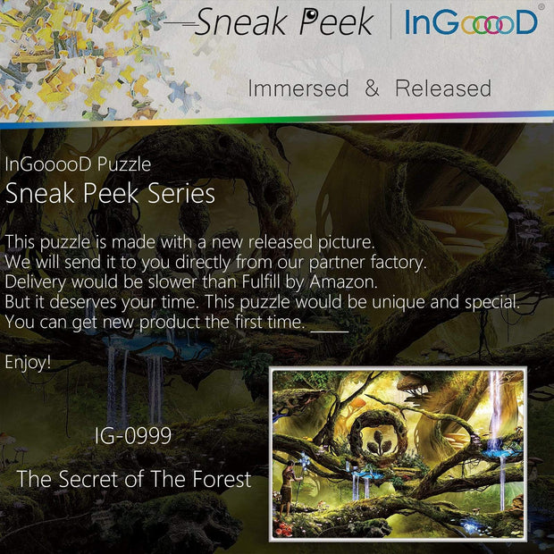Ingooood-Jigsaw Puzzle 1000 Pieces-Sneak Peek Series-The Secret of The Forest_IG-0999 Entertainment Toys for Graduation or Birthday Gift Home Decor - Ingooood