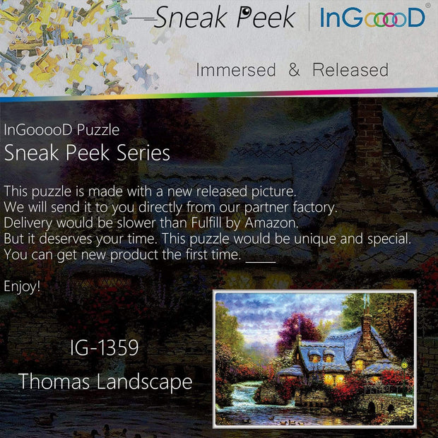 Ingooood-Jigsaw Puzzle 1000 Pieces-Sneak Peek Series-Thomas Landscape_IG-1359 Entertainment Toys for Adult Special Graduation or Birthday Gift Home Decor - Ingooood