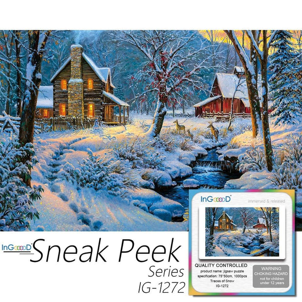 Ingooood-Jigsaw Puzzle 1000 Pieces-Sneak Peek Series-Traces of Snow_IG-1272 Entertainment Toys for Adult Special Graduation or Birthday Gift Home Decor - Ingooood